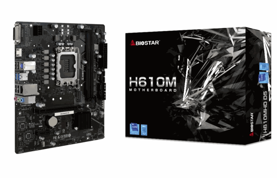 Mother Biostar H610MHD D5 LGA 1700 Socket 1700 Intel 12a, 13a, 14a gen DDR5
